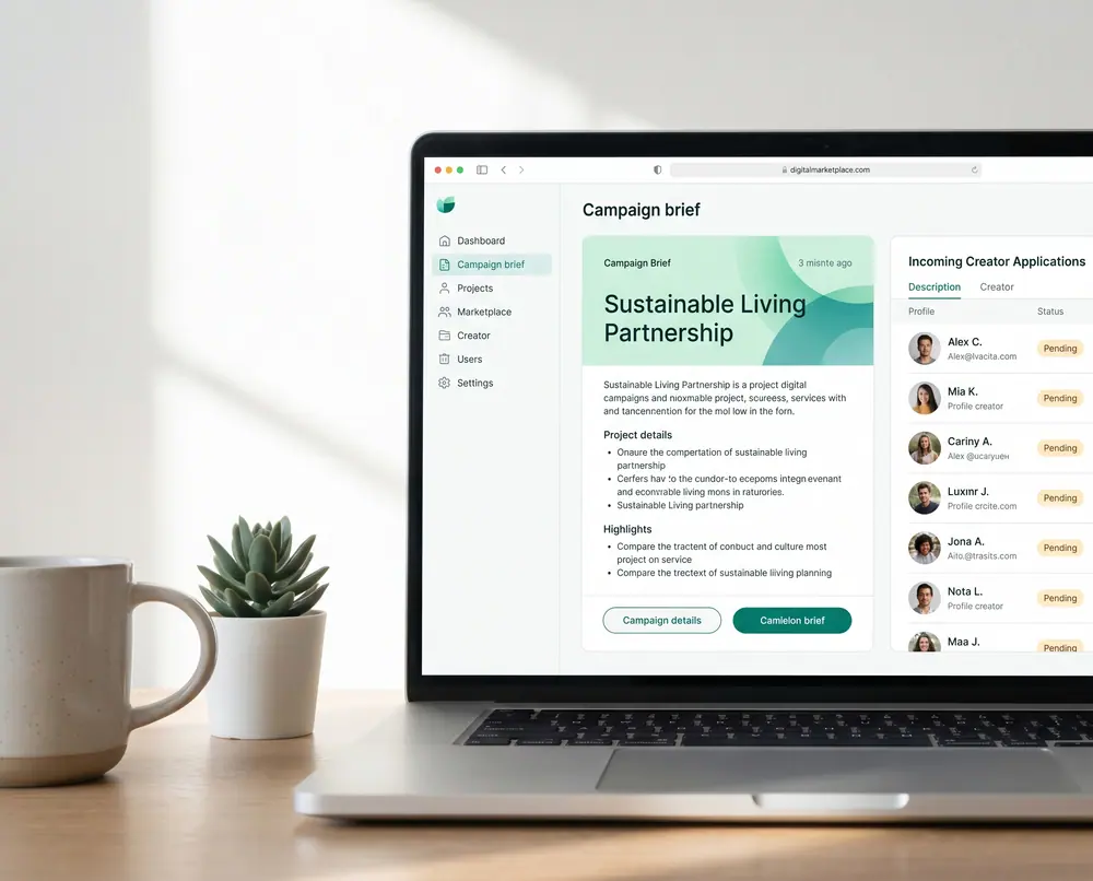 Kampanya marketplace brief ve başvuru ekranı